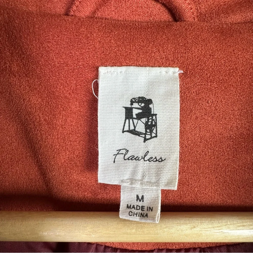 Flawless Women’s Fringe Faux Suede Jacket in Rust Size Medium - Picture 5 of 6